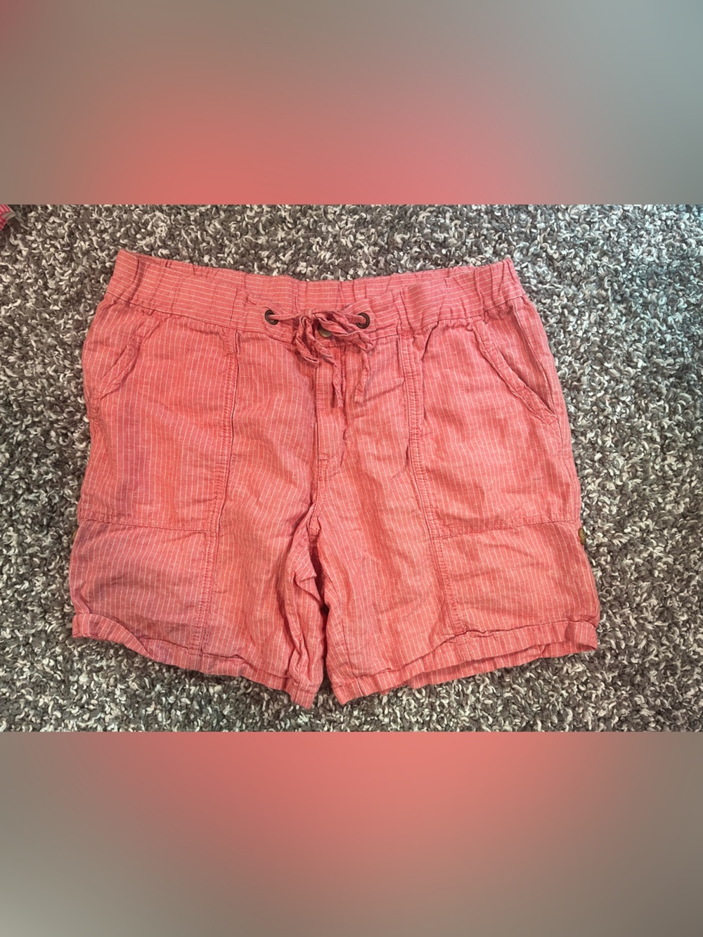 Joe Fresh Coral Pinstripe Shorts